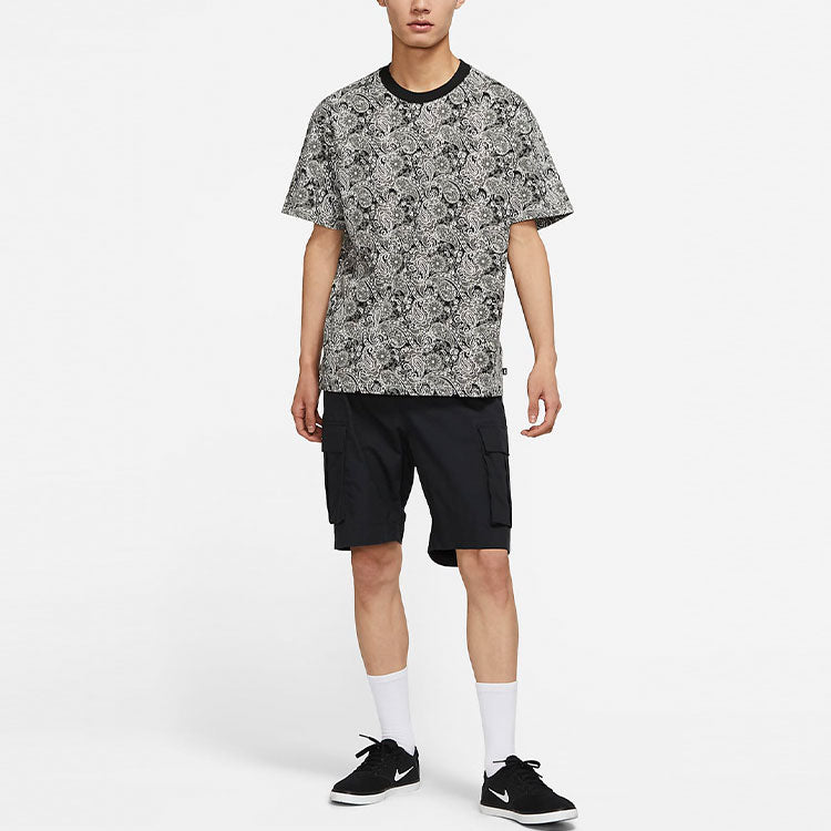 Men's Nike Curved Teardrop Printing Cotton Short Sleeve Sail White T-Shirt DN7304-133