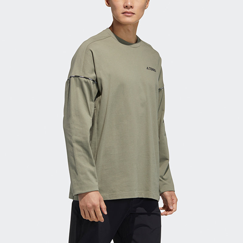 adidas Terrex Casual Sports Round Neck Long Sleeves Green GN9455