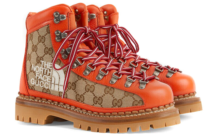 (WMNS) Gucci x The North Face Canvas Leather Boots 'Orange' 679927-18A40-7570