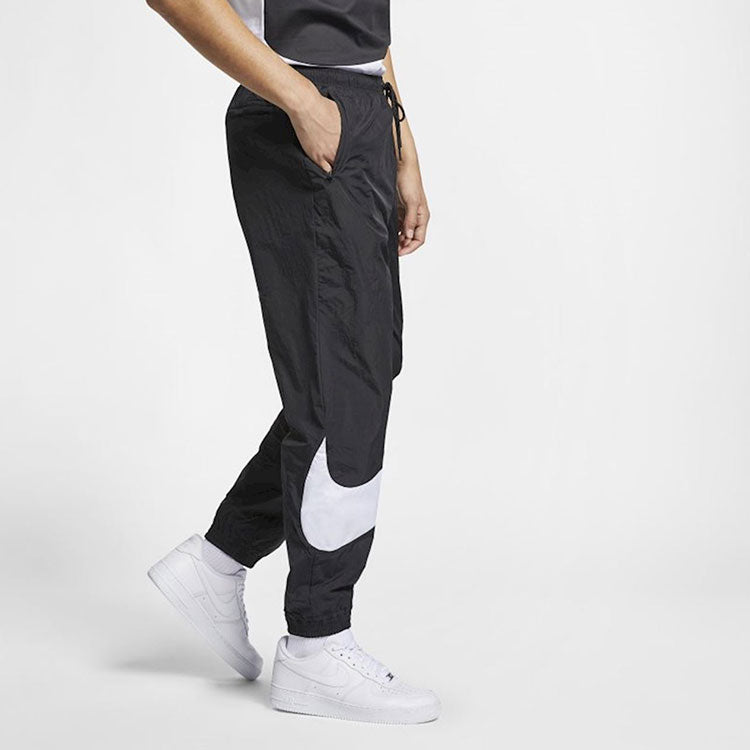 Nike Big Swoosh SportsWear Woven Long Pants Sports Pants US Edition Black AR9894-010