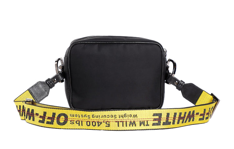 Off-White SS20 Branded Strap Crossbody Bag Yellow/Black OMNA049R20E480011000