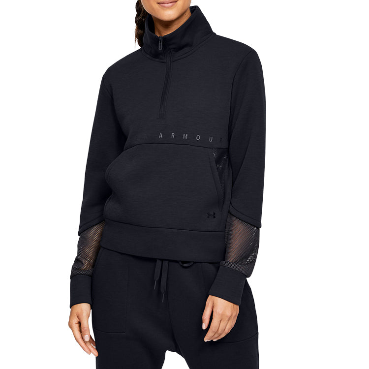 (WMNS) Under Armour Splicing Pocket High Collar Black 1348546-001