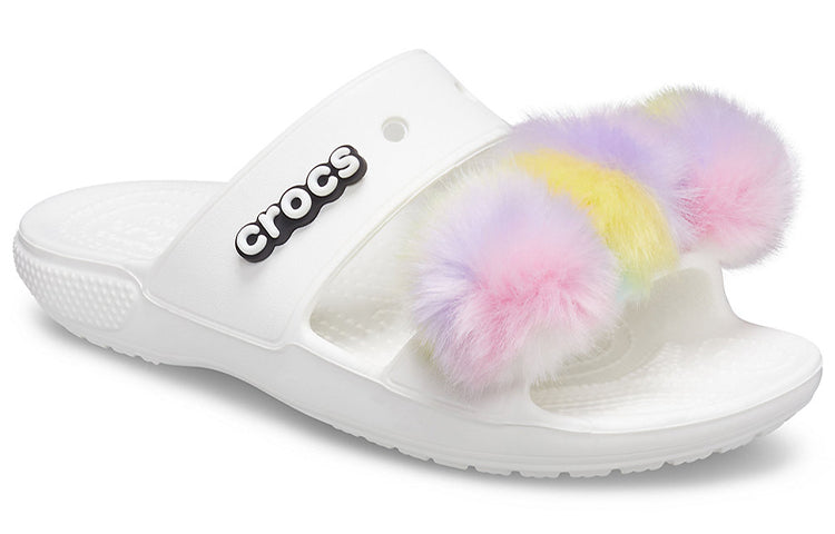 Crocs Classic Fur Sure 2 straps sandals 'White' 207405-100