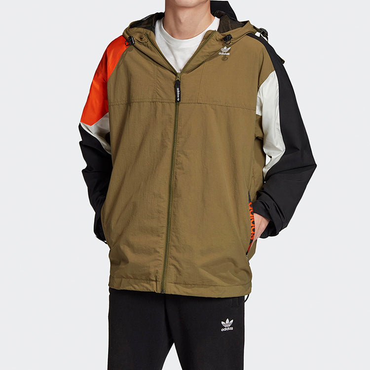 adidas originals Colorblock Athleisure Casual Sports Jacket Olive Green GC8704