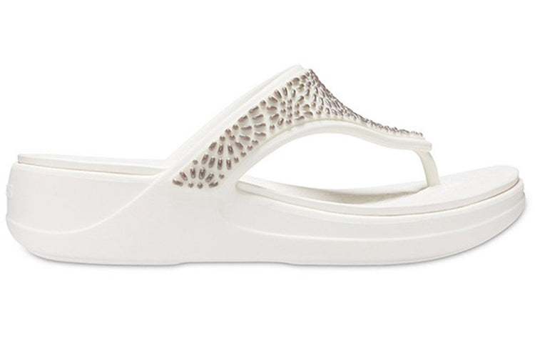 (WMNS) Crocs Flip-Flops 'White' 206343-174