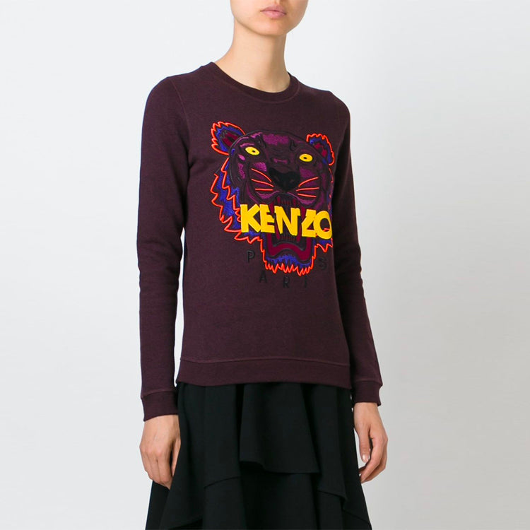 (WMNS) KENZO Embroidery Round-neck Swea Purple F562SW7054XE-86