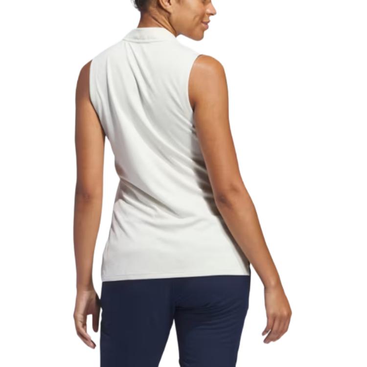(WMNS) adidas Ultimate365 Textured Sleeveless Polo Shirt Asia Sizing 'Beige' IN2553