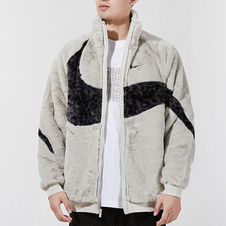 Men's Nike Sportswear Swoosh Contrasting Colors Large Logo Sports Jacket Autumn White DH6685-072