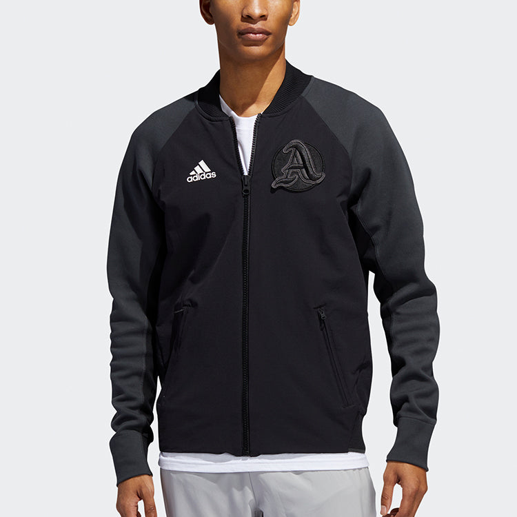 adidas Ny M Vrct logo Colorblock raglan sleeve Athleisure Casual Sports Training Jacket Black DZ6224