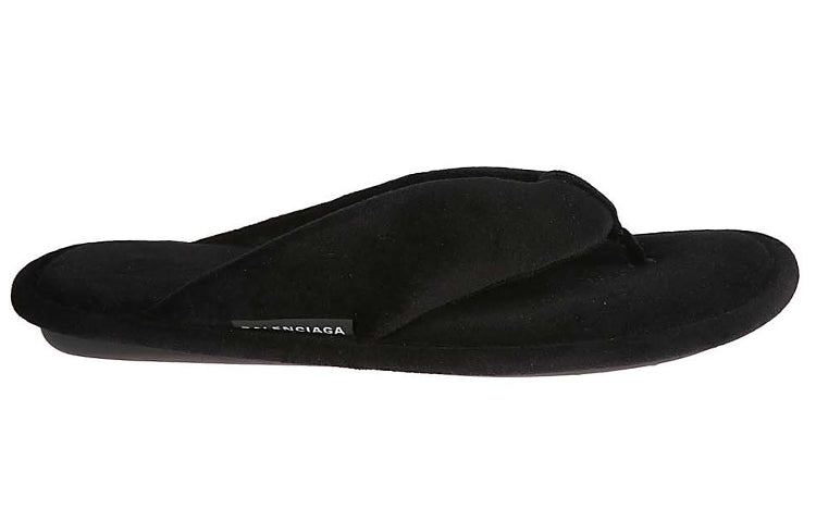Balenciaga Soft Thong Slides 'Black Velvet' 644738W29Z01000
