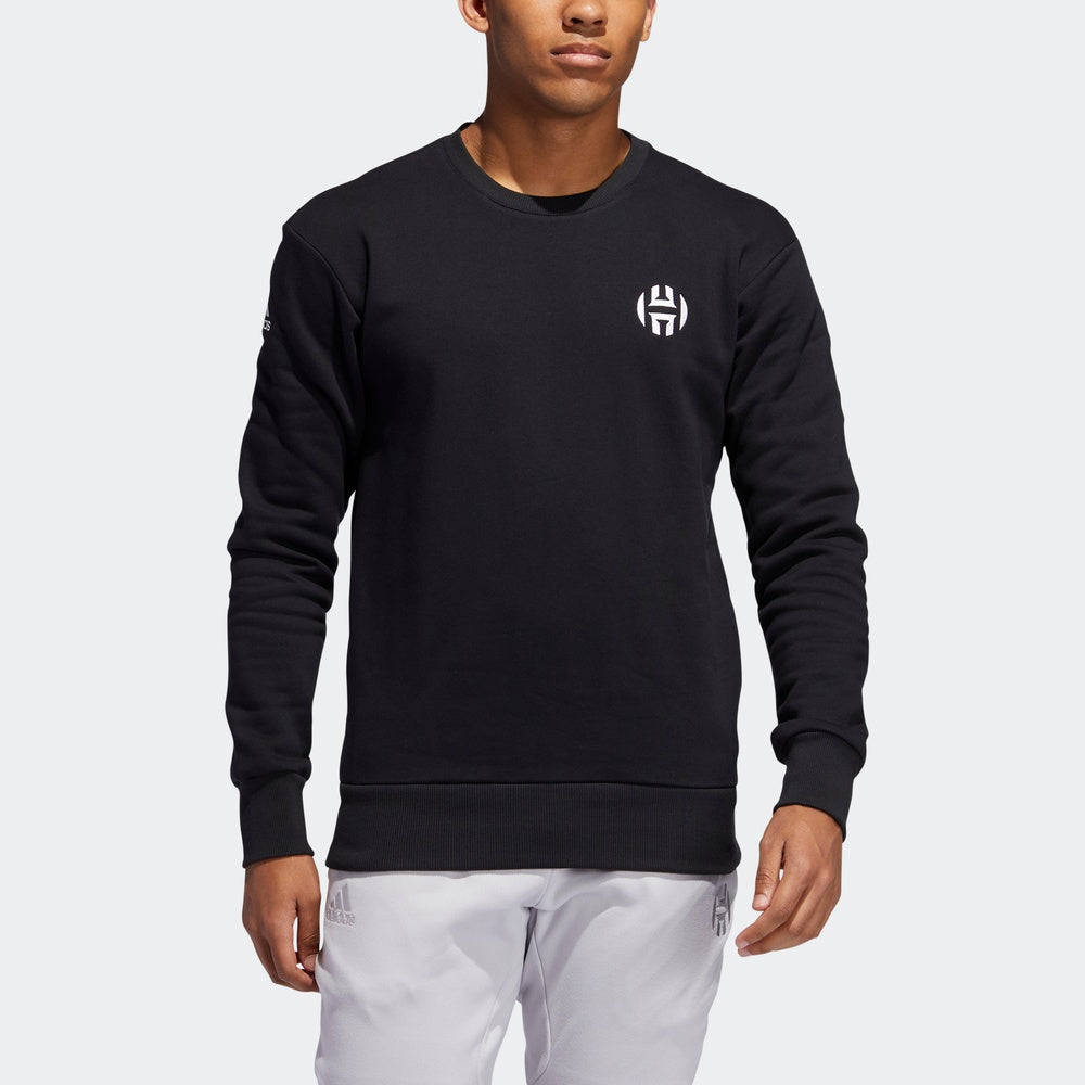 adidas Harden FLE Crew Basketball Casual Sports Round Neck Pullover Black EJ2143