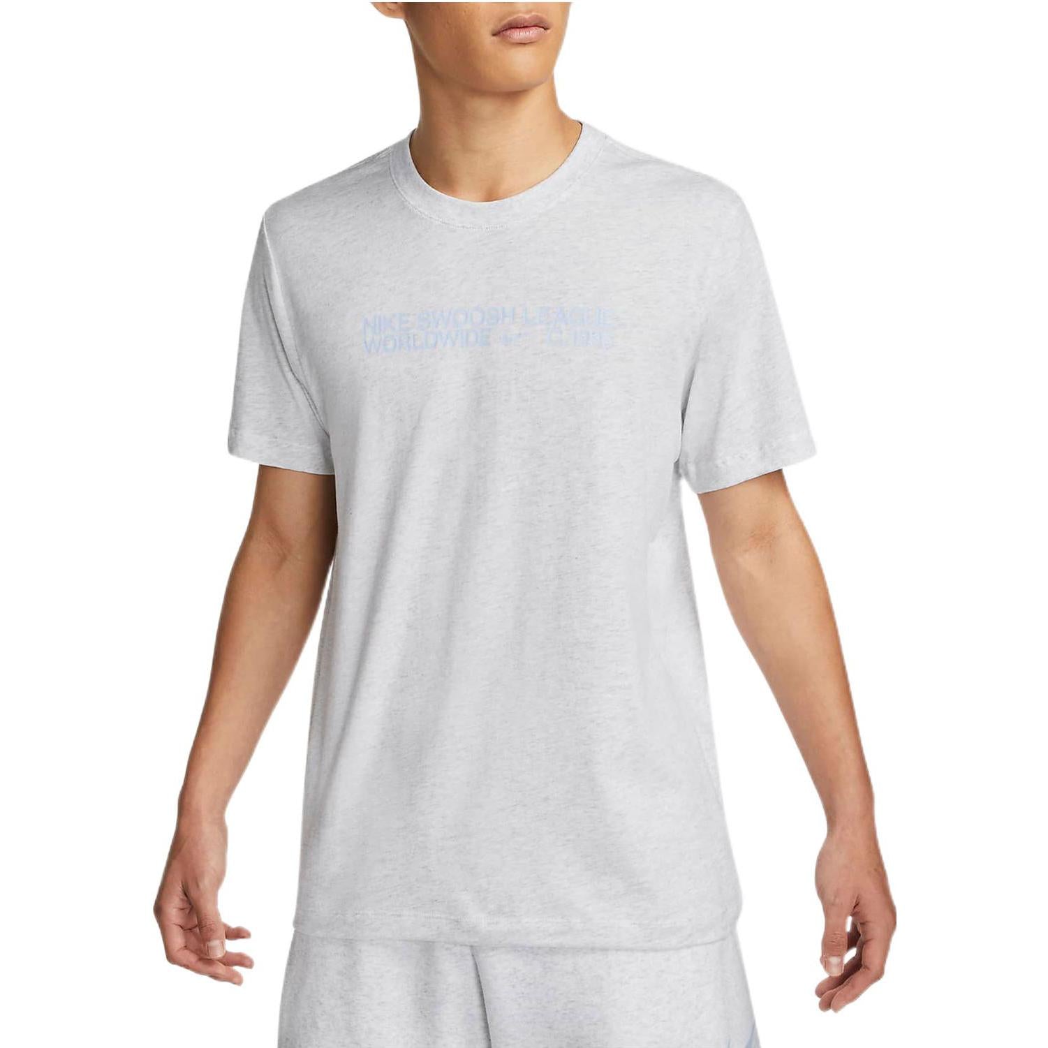 Men's Nike Solid Color Logo Alphabet Pattern Printing Round Neck Casual Short Sleeve Light Grey T-Shirt DM6410-051