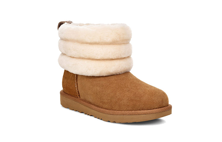 (PS) UGG Fluff Mini Quilted Fleece Lined Brown 1103612T-CHE