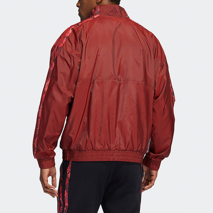 Men's adidas CNY Logo Basketball Sports Jacket Red HF5880