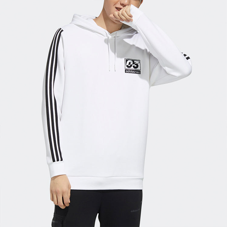 adidas neo Sports Pullover hooded Long Sleeves White FU1041