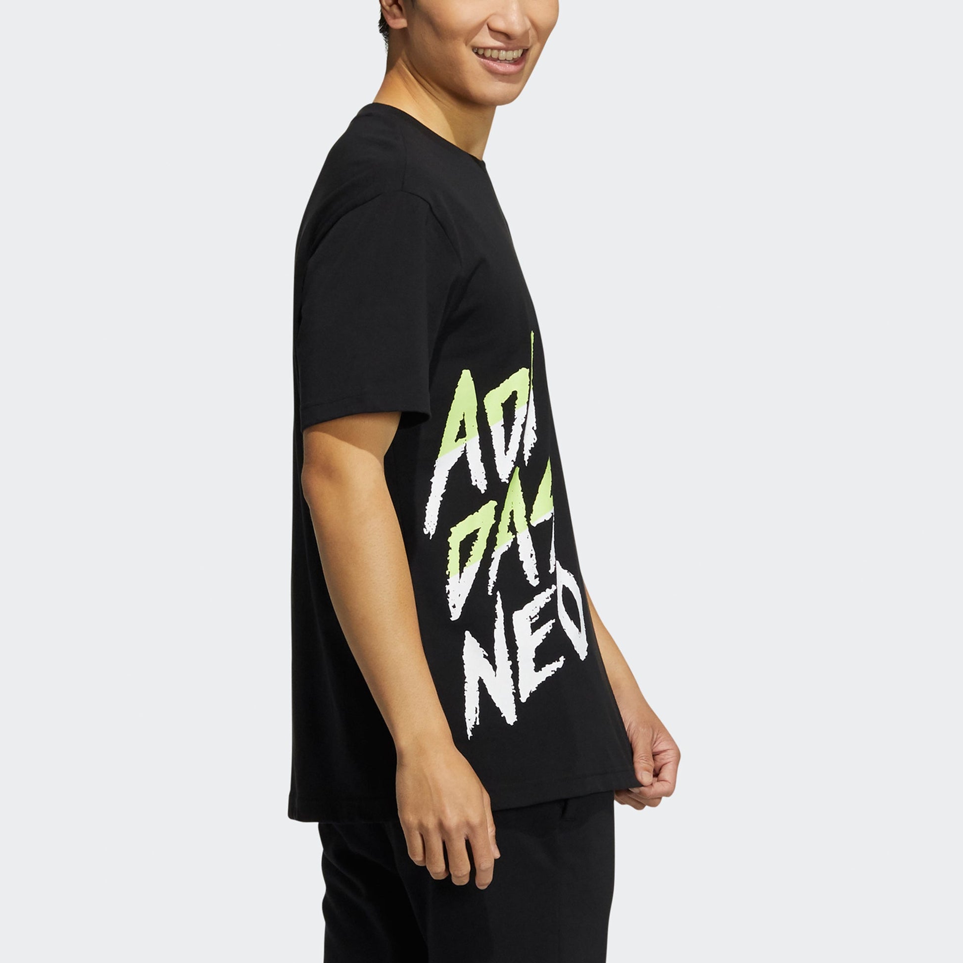 adidas neo M Logo Tee 2 Alphabet Printing Sports Short Sleeve Black HC3831