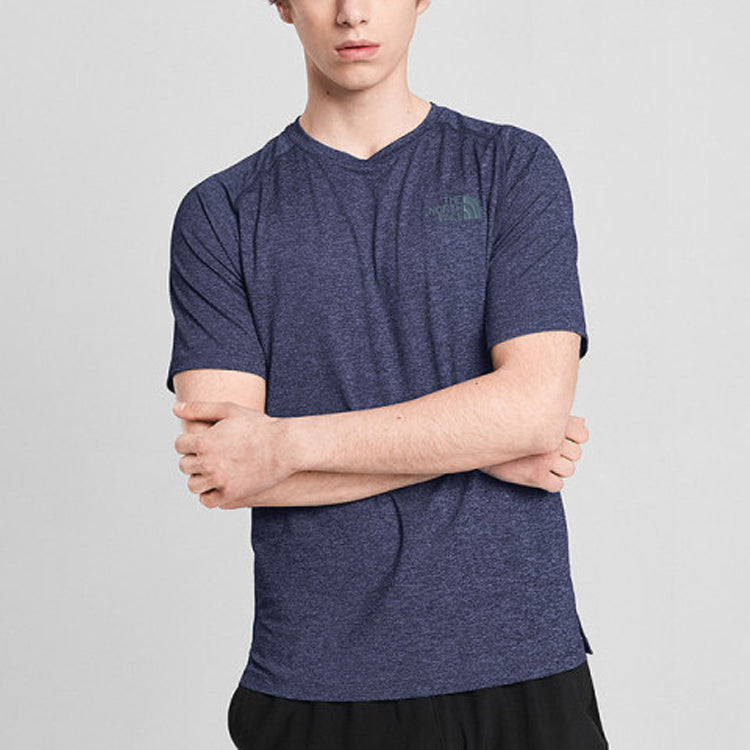 Men's THE NORTH FACE Outdoor hygroscopic Sweat-Wicking Short Sleeve Blue 49AA-H2G
