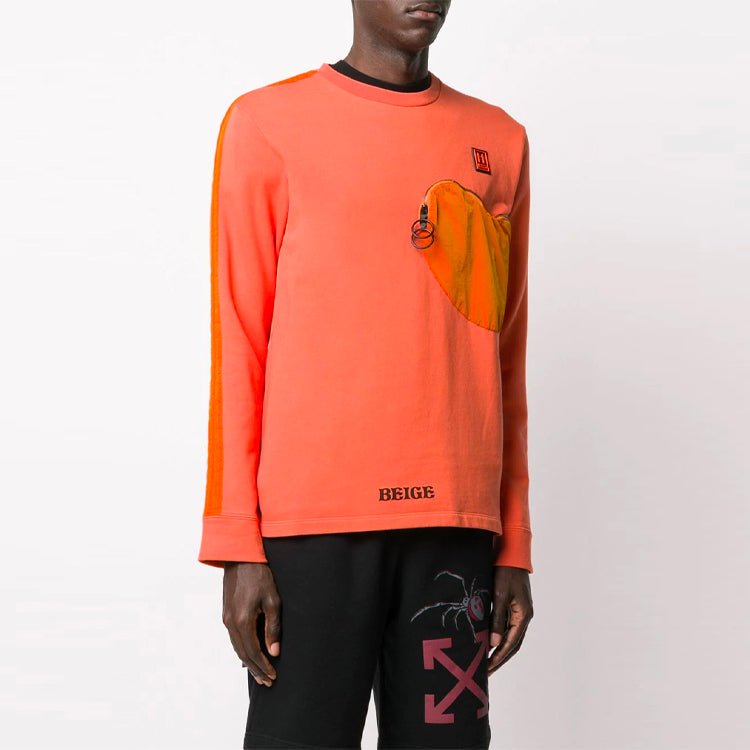 Off-White Material Love Patchwork Long Sleeves Ordinary Version Orange OMBA040F19E300221910