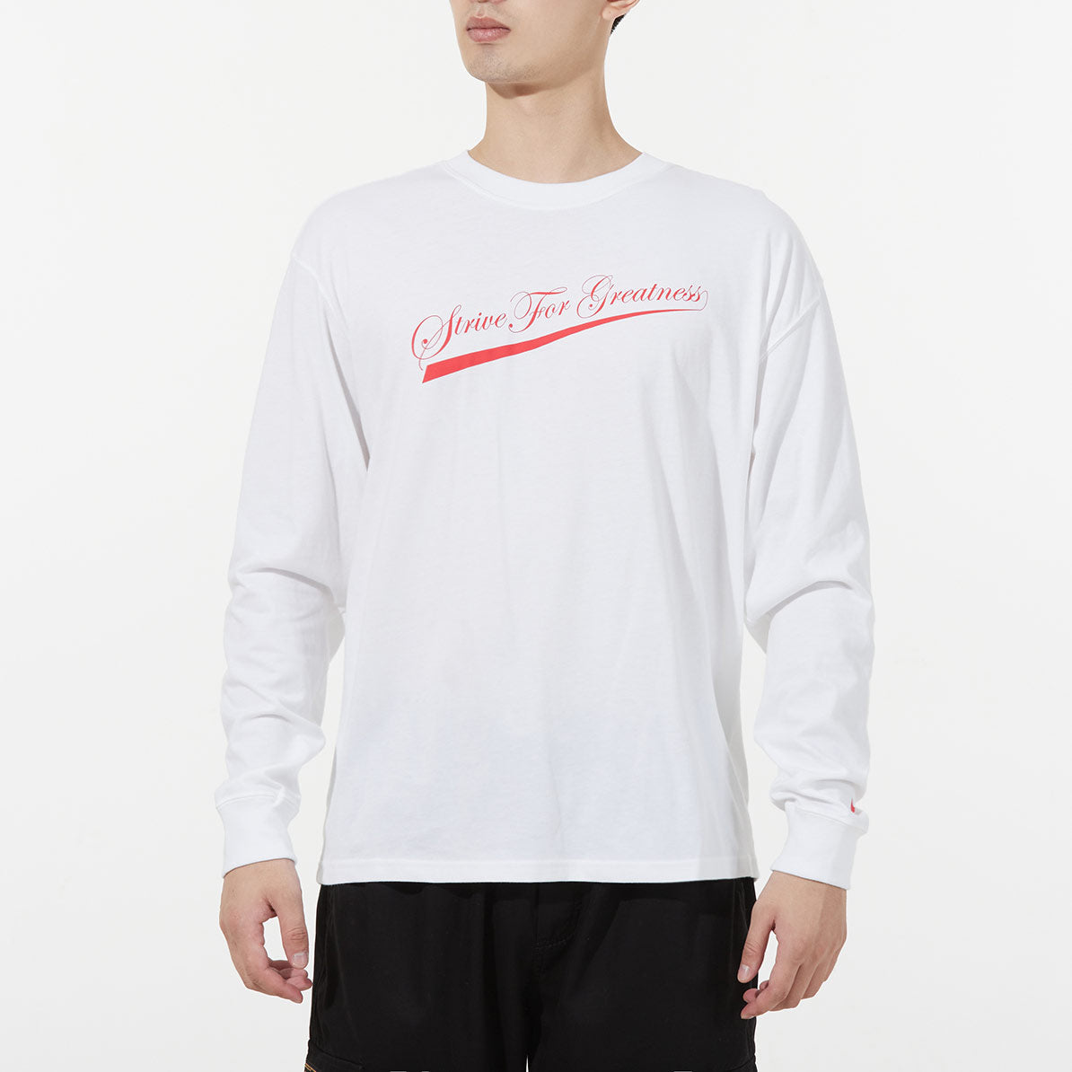 Men's Nike Lbj Nk Lion Ls Max90 Tee Alphabet Printing Sports Round Neck Long Sleeves White T-Shirt DM2465-100