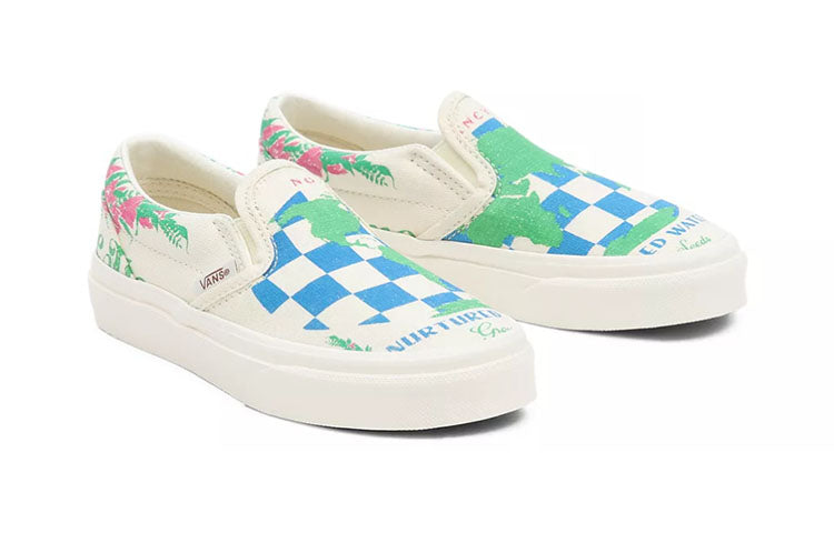 (PS) Vans Classic Slip-On Eco Theory 'White Blue' VN0A7Q5GAS1