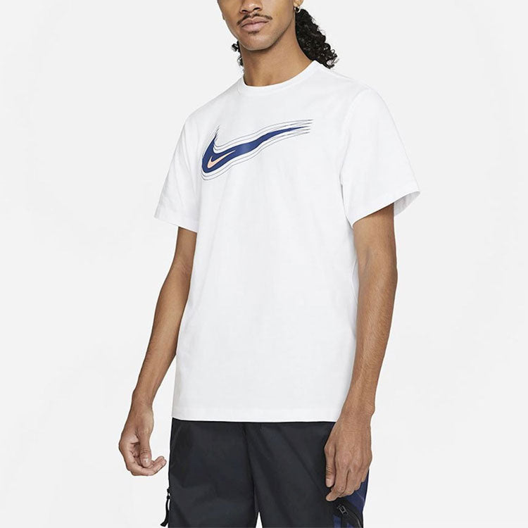 Nike Athleisure Casual Sports Printing Logo Round Neck Short Sleeve White DB6470-100