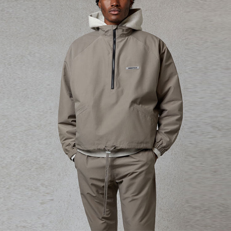 Fear of God Essentials FW20 Half Zip Track Jacket 'Cement' FOG-FW20-359