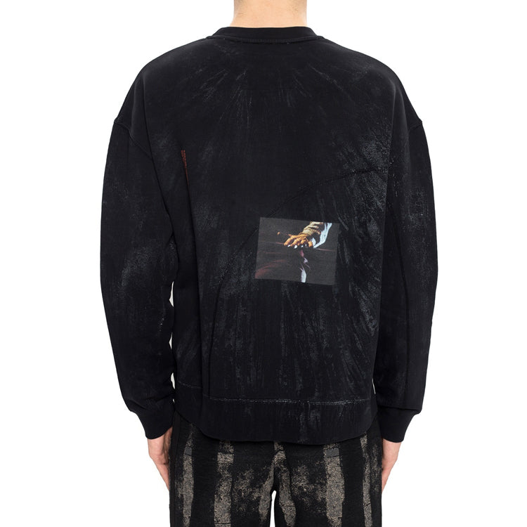 Men's A-COLD-WALL* Distress Printing Pullover Black MW016WHLGV