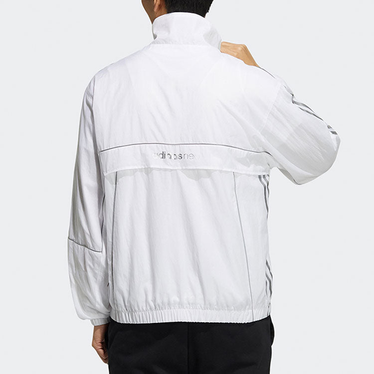 adidas neo Stand Collar Sports Jacket White H59455