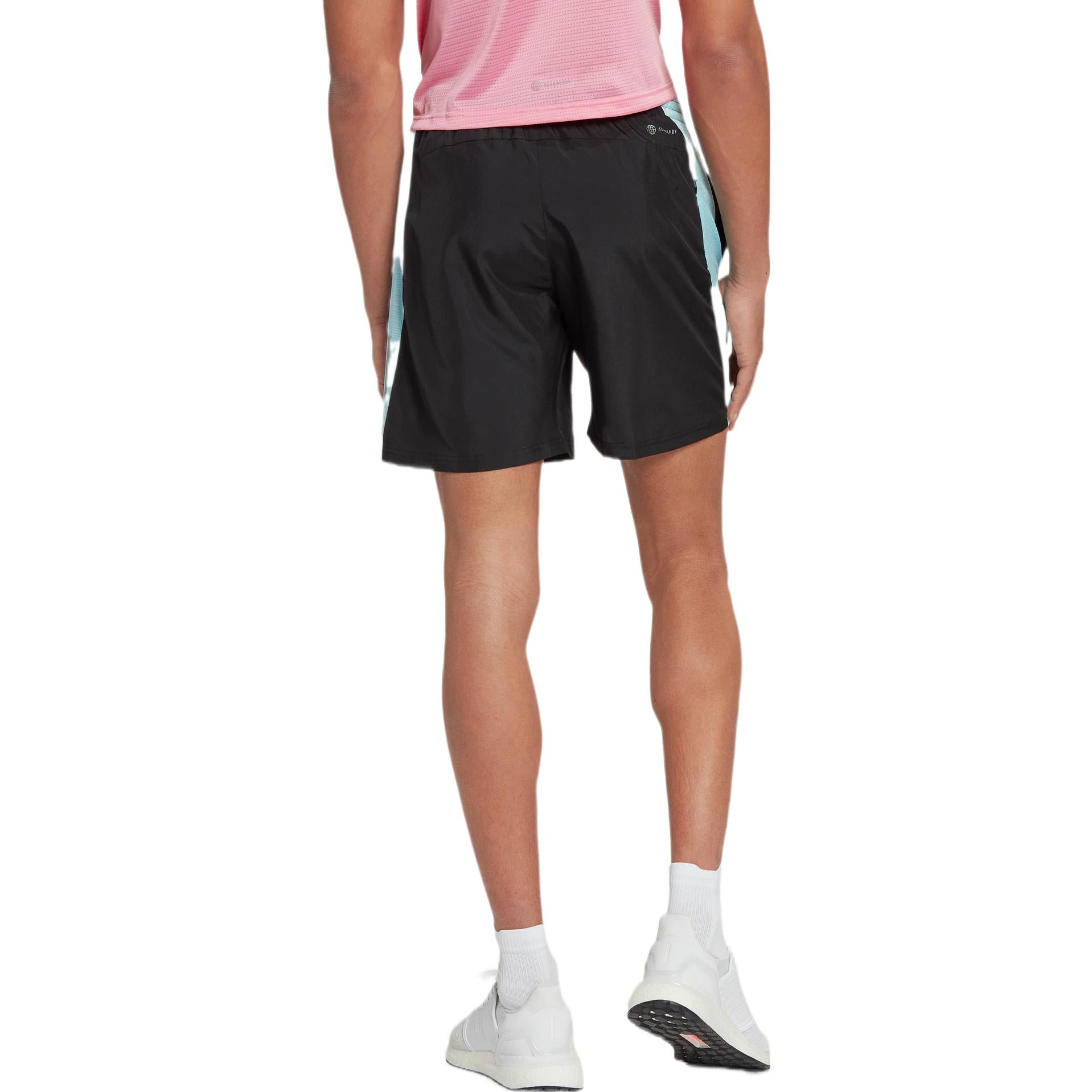 Men's adidas Reflective Strip Mid Waist Elastic Waistband Straight Shorts Black HL3985