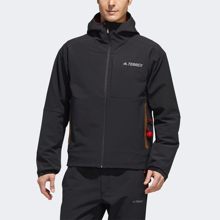 adidas Cny Softshell Outdoor waterproof Sports Hooded Jacket Black FN0802