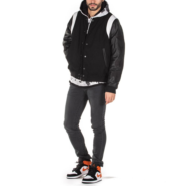 Air Jordan DNA Varsity Jacket Sleeve Colorblock Casual Black AT9959-011