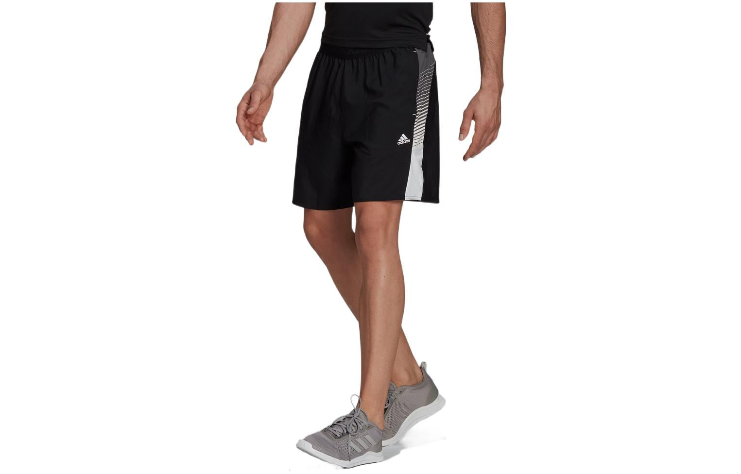 adidas Logo Printing Splicing Sports Gym Shorts Black GM2098