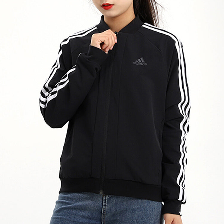 (WMNS) adidas 3 Stripes Jacket 'Black White' GF0189