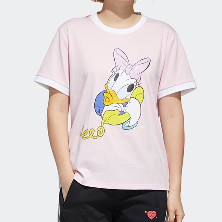 (WMNS) adidas neo Dsny Cp Tee Disney Donald Duck Sports Short Sleeve Pink Red GJ5624