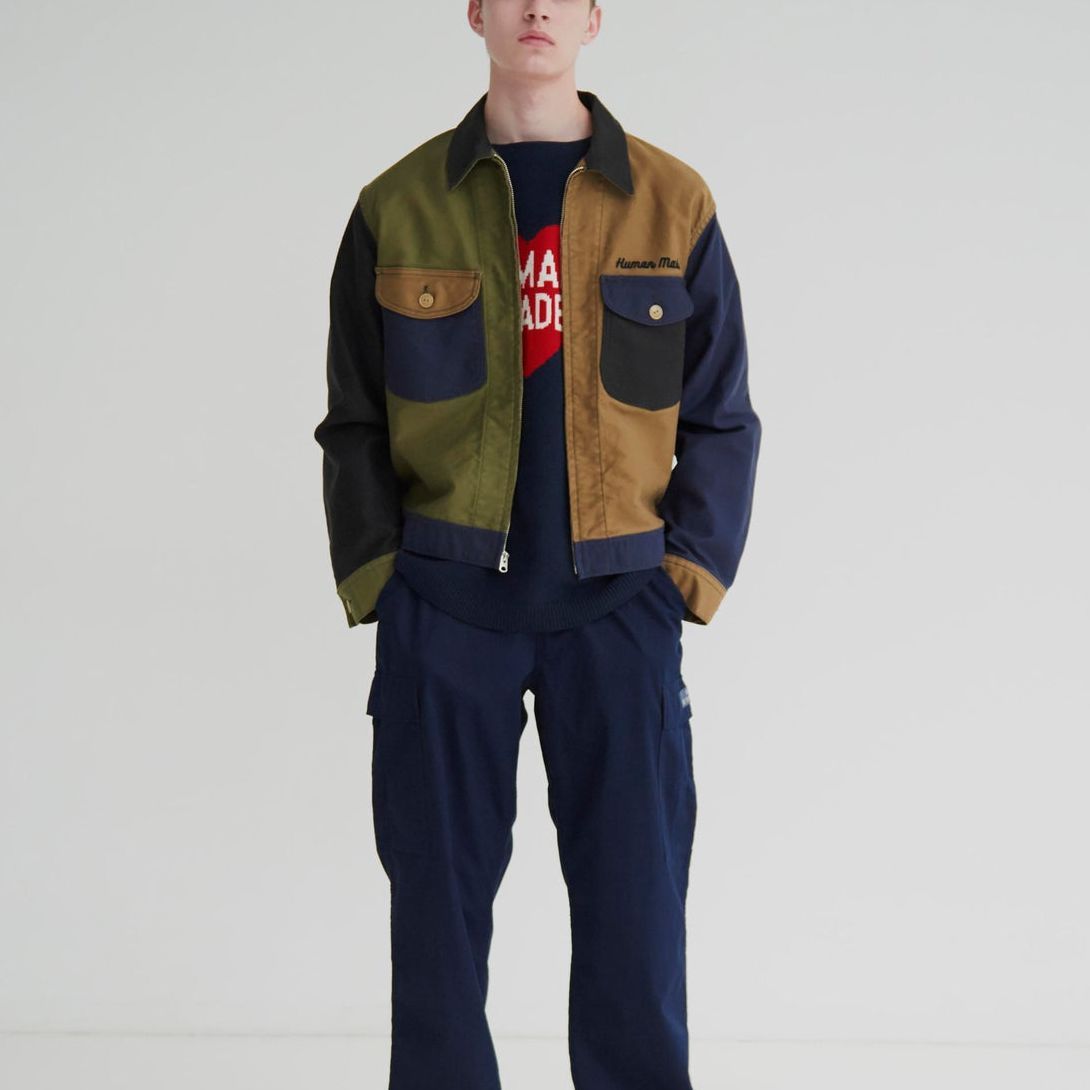 HUMAN MADE Zip Up Work Jacket 'Navy' HM26JK006