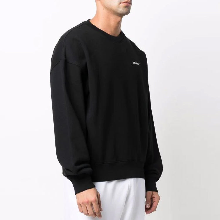 Men's Off-White SS22 Round Neck Pullover Arrow Pattern Printing Loose Fit Black OMBA058C99FLE0021001