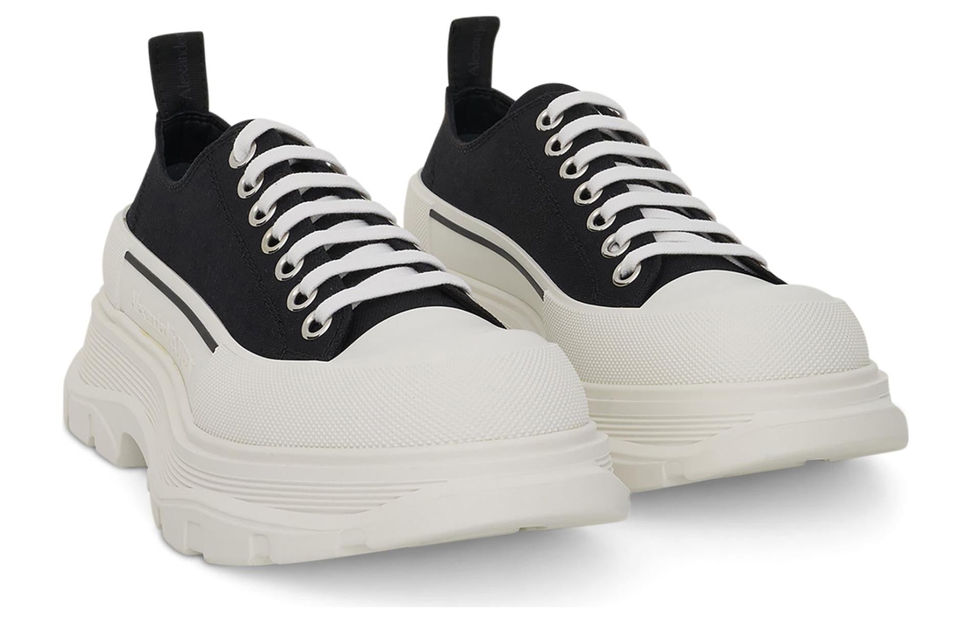 Alexander McQueen Tread Slick Lace Up 'Black White' 604257W4MV21070