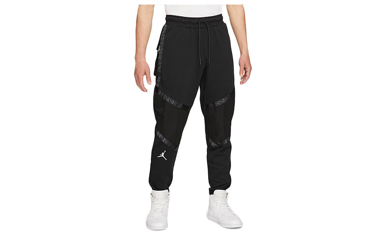 Air Jordan Dri-FIT Zion Big Pocket Patchwork Print Knit Sports Bundle Feet Pants Black DH0585-011
