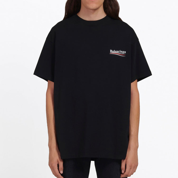 Men's Balenciaga Printing Version Short Sleeve Black 570803TAV441000