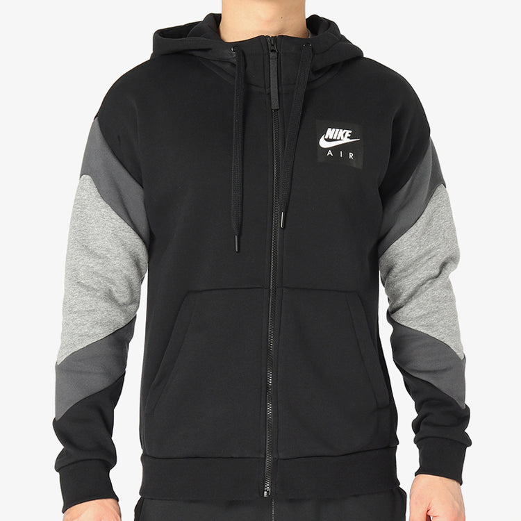 Nike Air Logo Color Block Casual Sports Hooded Jacket Men's Black 928630-010