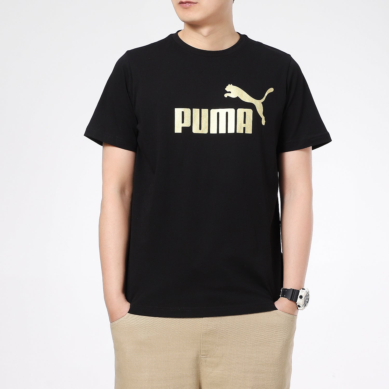 PUMA Essentials Metallic Logo T-Shirt 'Black' 845573-01