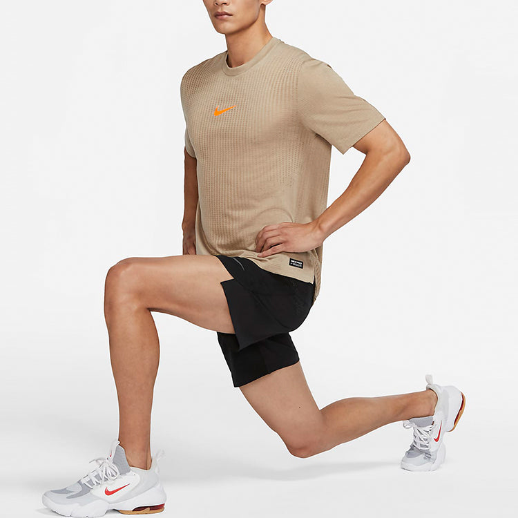 Nike Pro Dri-FIT Adv Training Sports Quick Dry Round Neck Short Sleeve Khaki DD1704-247
