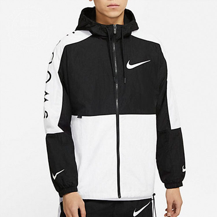 Nike Casual Sports Hooded Jacket Men's Black/White DJ4131-010