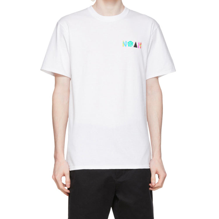 NOAH NYC More Core Tee Multicolor Logo Printing Short Sleeve Unisex White T7SS20WHT