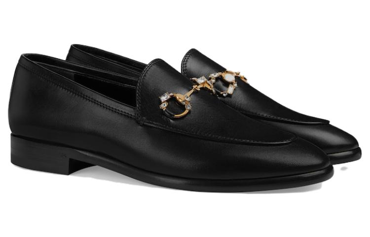 (WMNS) Gucci Jordaan Loafer 'Black Leather' 759918-C9D00-1000