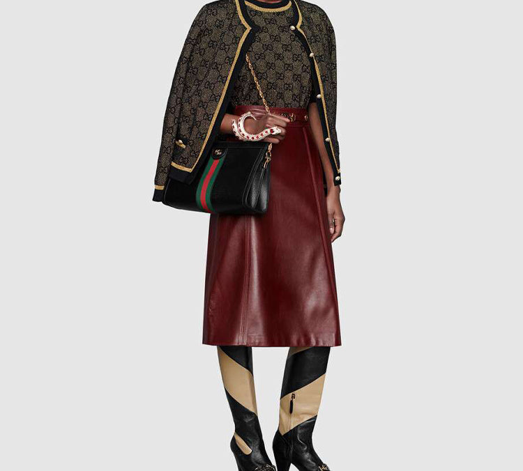 (WMNS) Gucci Black GG Wool And Golden Coated Sweater For Brown 574166-XKARJ-1815