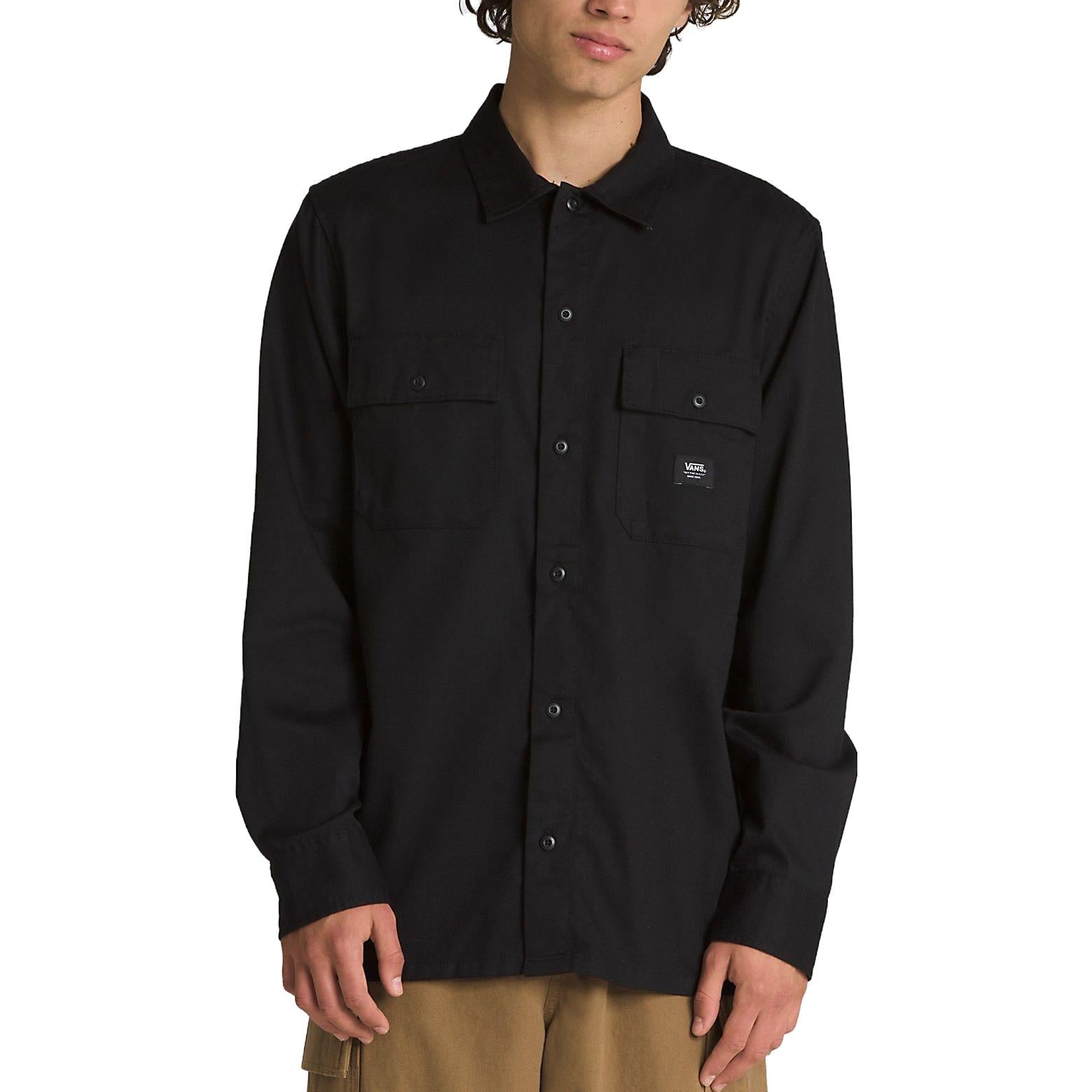 Vans Sparwood Long Sleeve Buttondown Shirt 'Black' VN000AARBLK