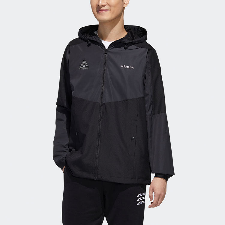 adidas neo MENS Casual Sport Hooded Jacket Black GJ8953