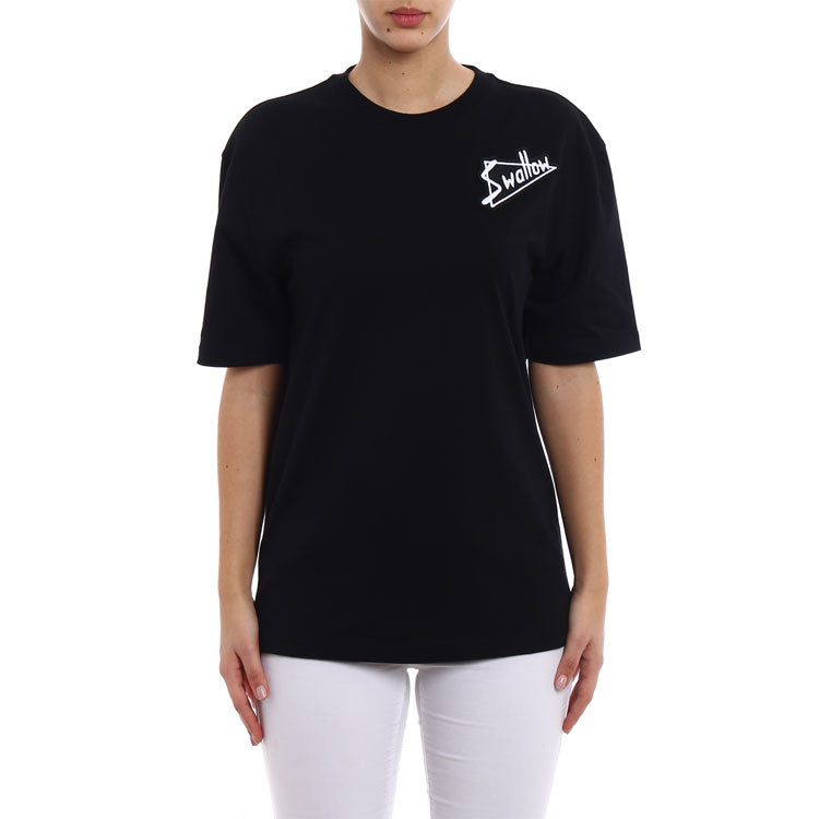 McQ Alexander McQueen SS21 Cotton Short Sleeve Round Neck Black 494256-RKT09-1000