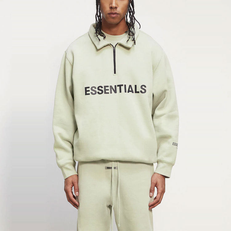 Fear of God Essentials FW20 Half Zip Sweatshirt 'Sage' 0192250500213012
